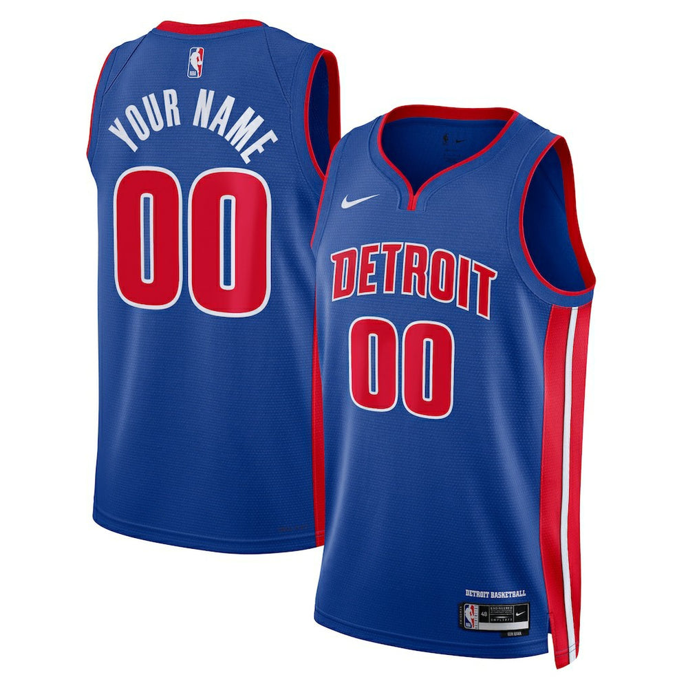 Nike Detroit Pistons Unisex Swingman Custom Jersey Blue Icon Edition