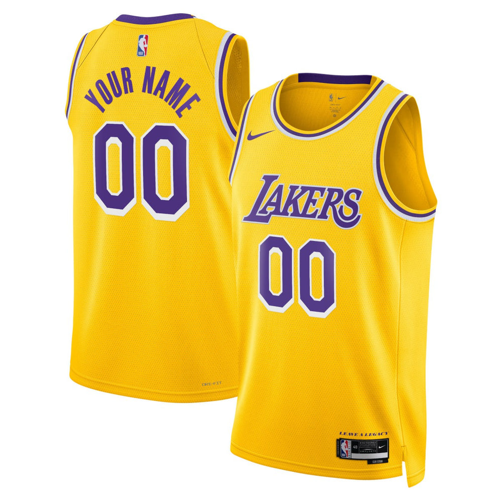 Nike Los Angeles Lakers Unisex Swingman Custom Jersey Gold Icon Edition