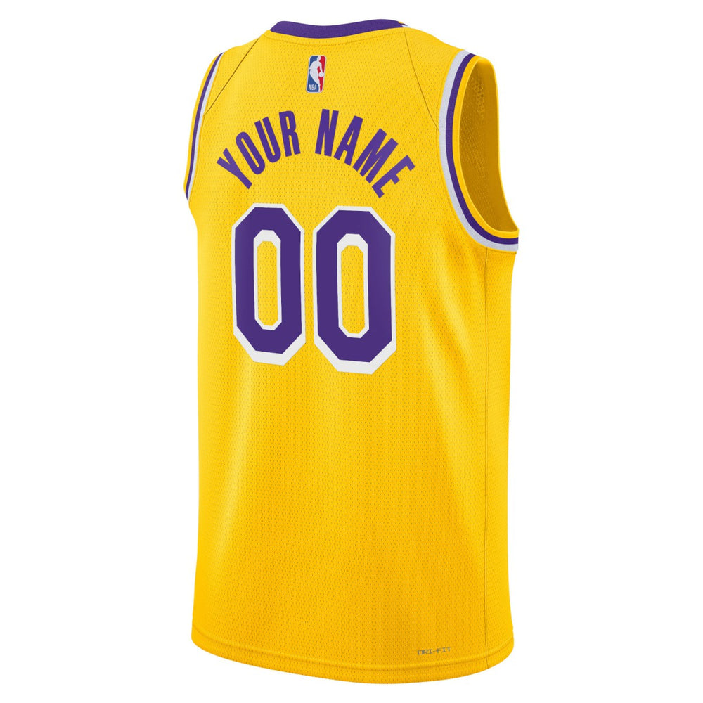 Nike Los Angeles Lakers Unisex Swingman Custom Jersey Gold Icon Edition