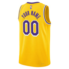 Nike Los Angeles Lakers Unisex Swingman Custom Jersey Gold Icon Edition