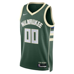 Nike Milwaukee Bucks Unisex Swingman Custom Jersey Hunter Green Icon Edition