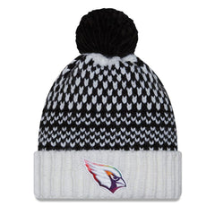 Arizona Cardinals New Era Women's 2023 NFL Crucial Catch Cuffed Pom Knit Hat - Black/White - NFL