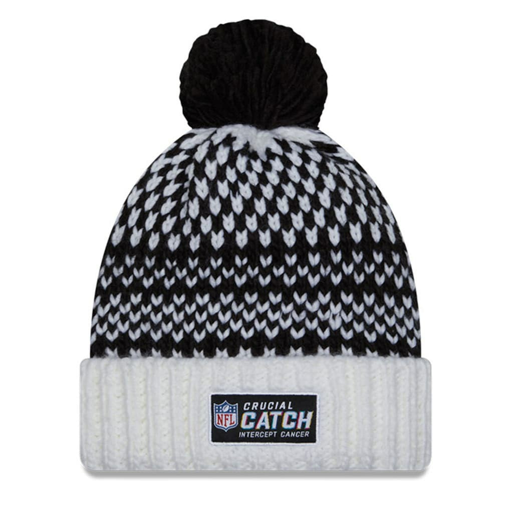 Arizona Cardinals New Era Women's 2023 NFL Crucial Catch Cuffed Pom Knit Hat - Black/White - NFL