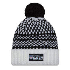 Arizona Cardinals New Era Women's 2023 NFL Crucial Catch Cuffed Pom Knit Hat - Black/White - NFL