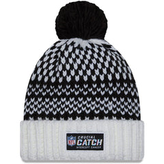 New Orleans Saints New Era Women's 2023 NFL Crucial Catch Cuffed Pom Knit Hat - Black/White - NFL