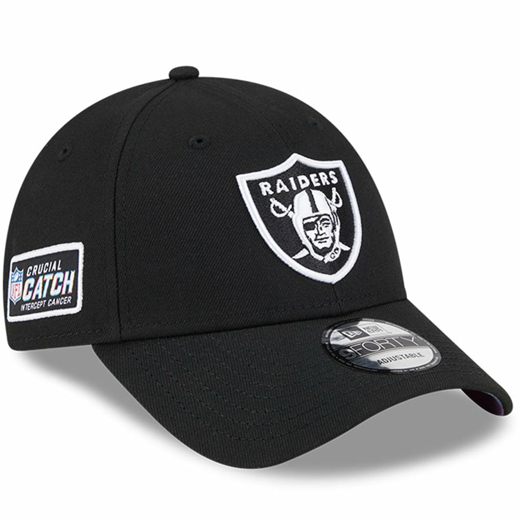 Las Vegas Raiders New Era 2023 NFL Crucial Catch 9FORTY Adjustable Hat - Black - NFL