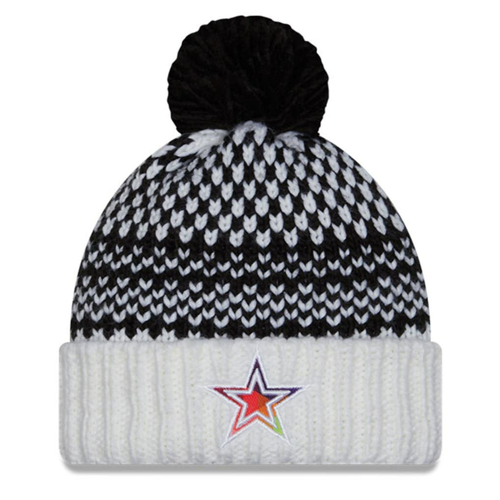 Dallas Cowboys New Era Women's 2023 NFL Crucial Catch Cuffed Pom Knit Hat - Black/White - NFL