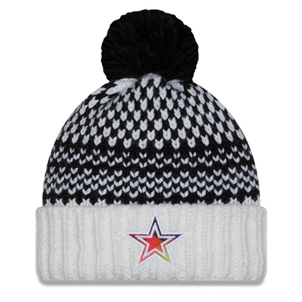 Dallas Cowboys New Era Women's 2023 NFL Crucial Catch Cuffed Pom Knit Hat - Black/White - NFL