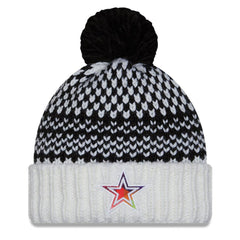 Dallas Cowboys New Era Women's 2023 NFL Crucial Catch Cuffed Pom Knit Hat - Black/White - NFL