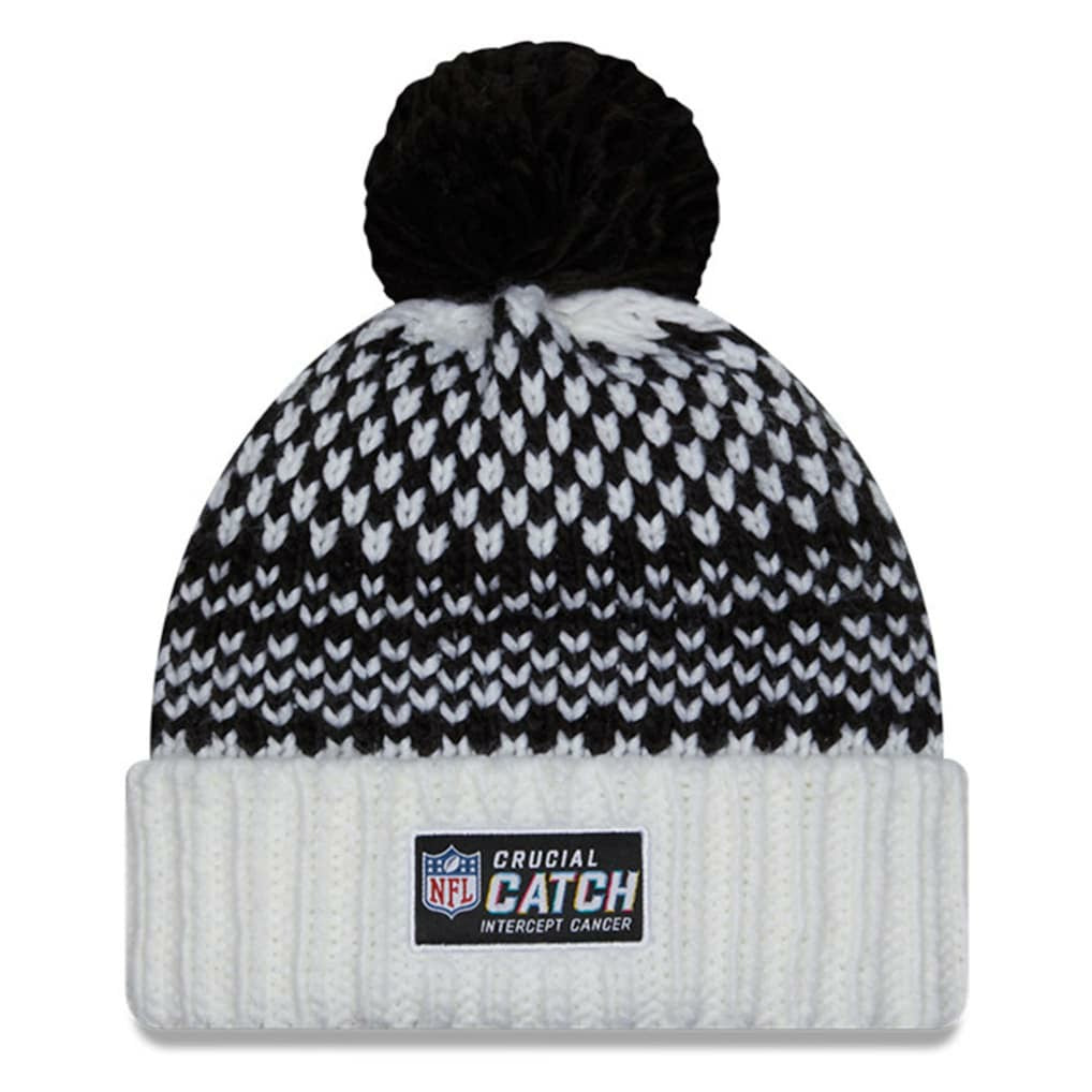Dallas Cowboys New Era Women's 2023 NFL Crucial Catch Cuffed Pom Knit Hat - Black/White - NFL