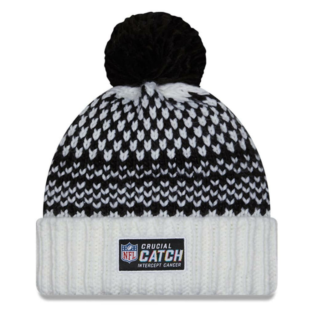 Dallas Cowboys New Era Women's 2023 NFL Crucial Catch Cuffed Pom Knit Hat - Black/White - NFL