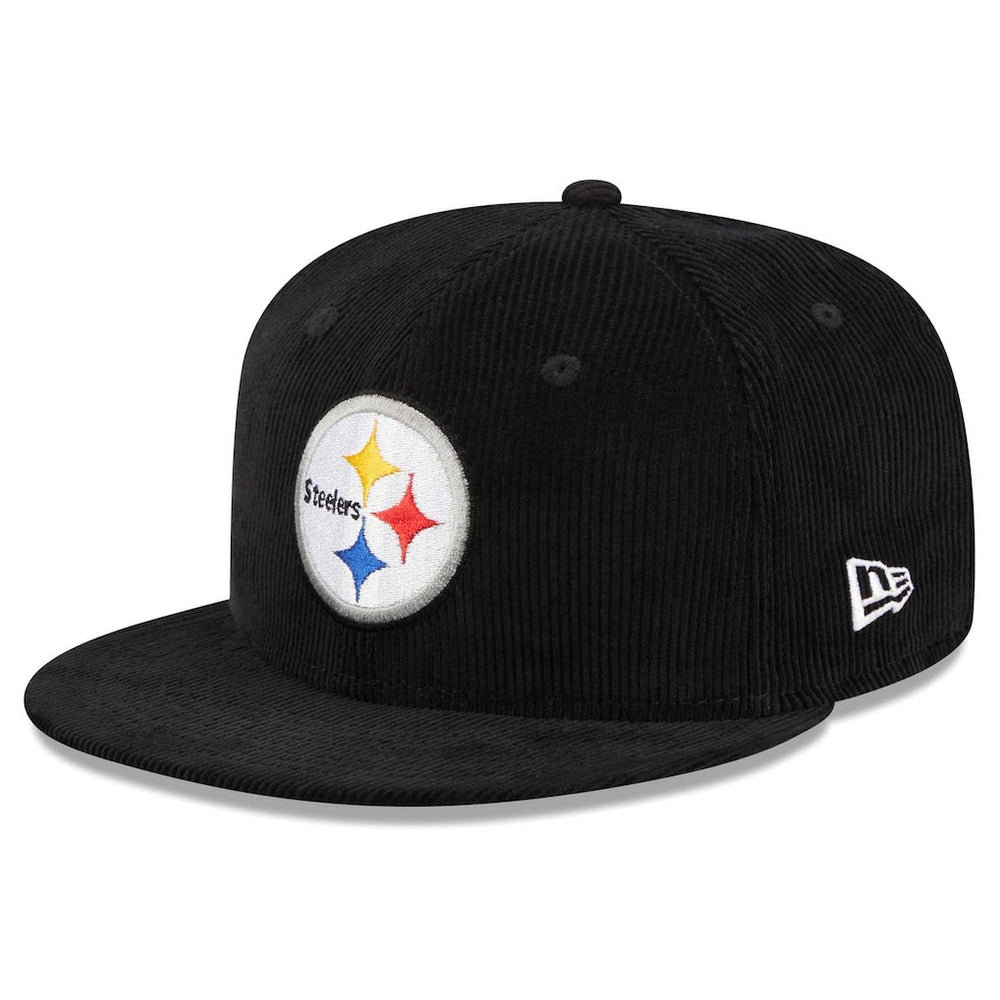 Pittsburgh Steelers New Era Throwback Cord 59FIFTY Fitted Hat - Black - NFL