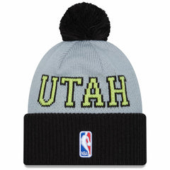 New Era Utah Jazz Tip-Off Two-Tone Cuffed Knit Hat with Pom Black/Gray