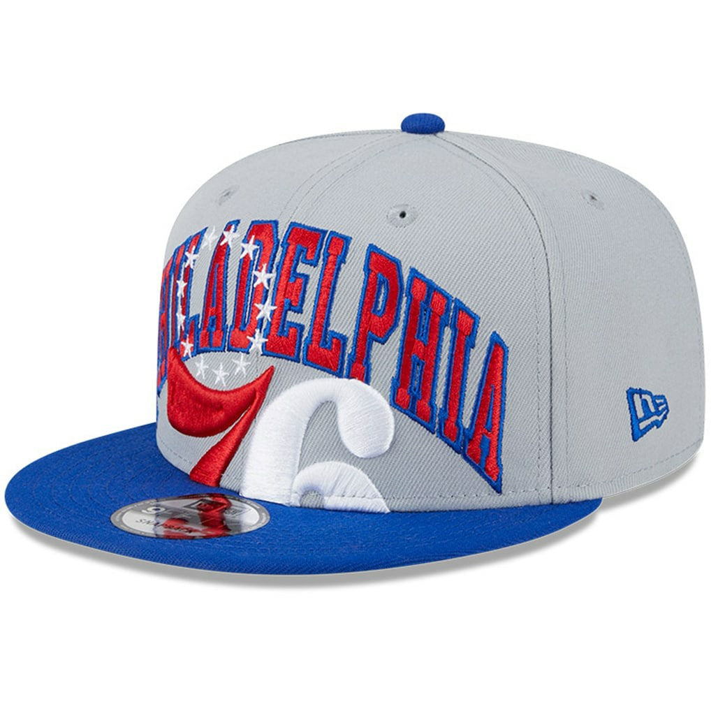 New Era Philadelphia 76ers Tip-Off Two-Tone 9FIFTY Snapback Hat Gray/Royal