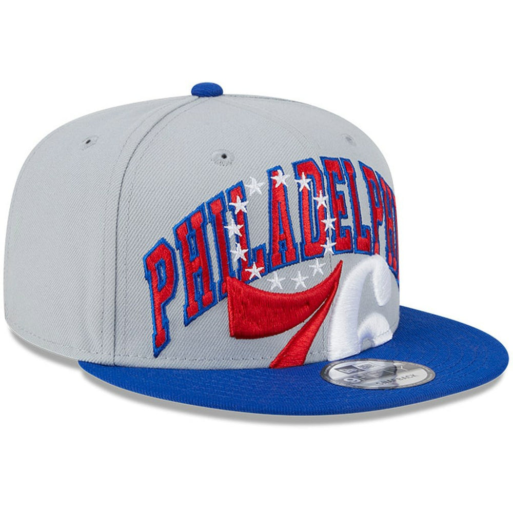 New Era Philadelphia 76ers Tip-Off Two-Tone 9FIFTY Snapback Hat Gray/Royal