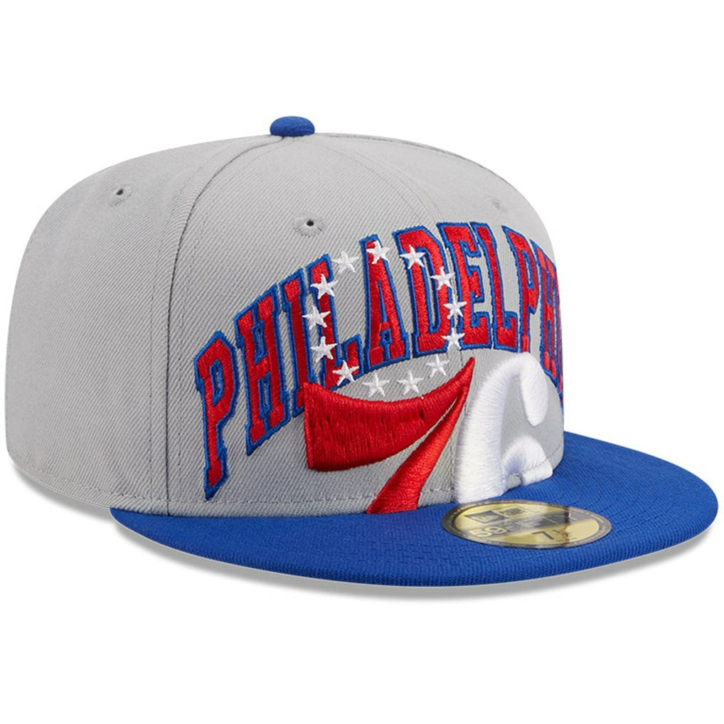 New Era Philadelphia 76ers Tip-Off Two-Tone 59FIFTY Fitted Hat Gray/Royal