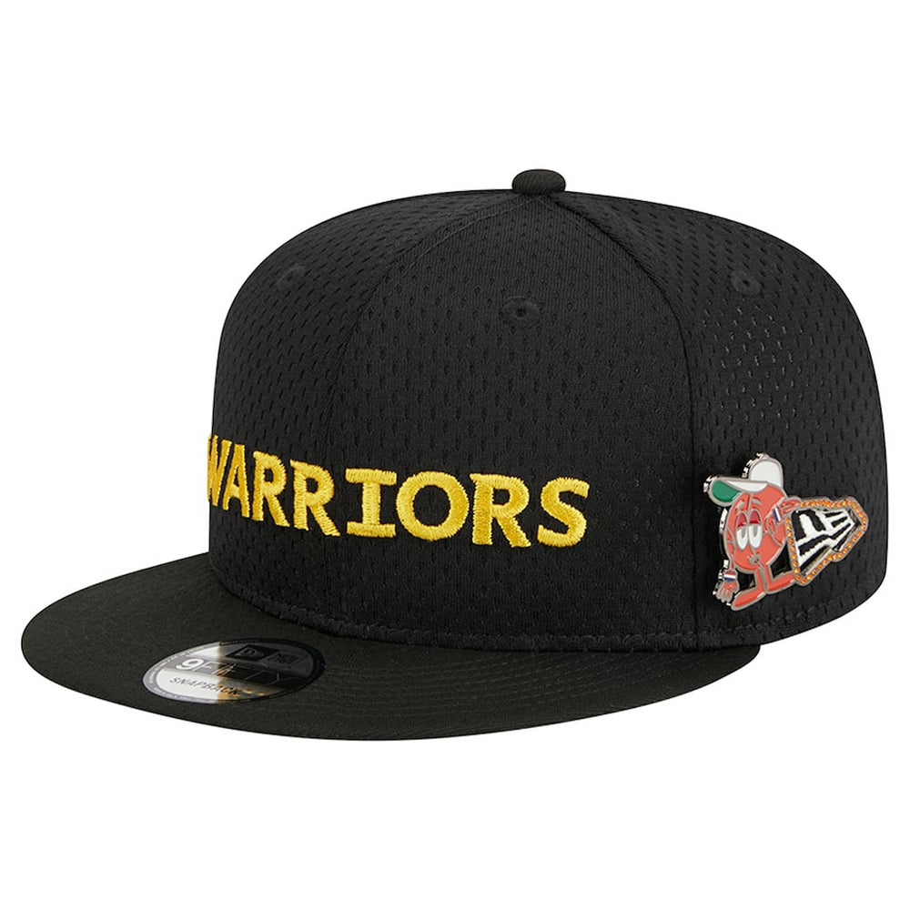 New Era Golden State Warriors Post-Up Pin Mesh 9FIFTY Snapback Hat Black