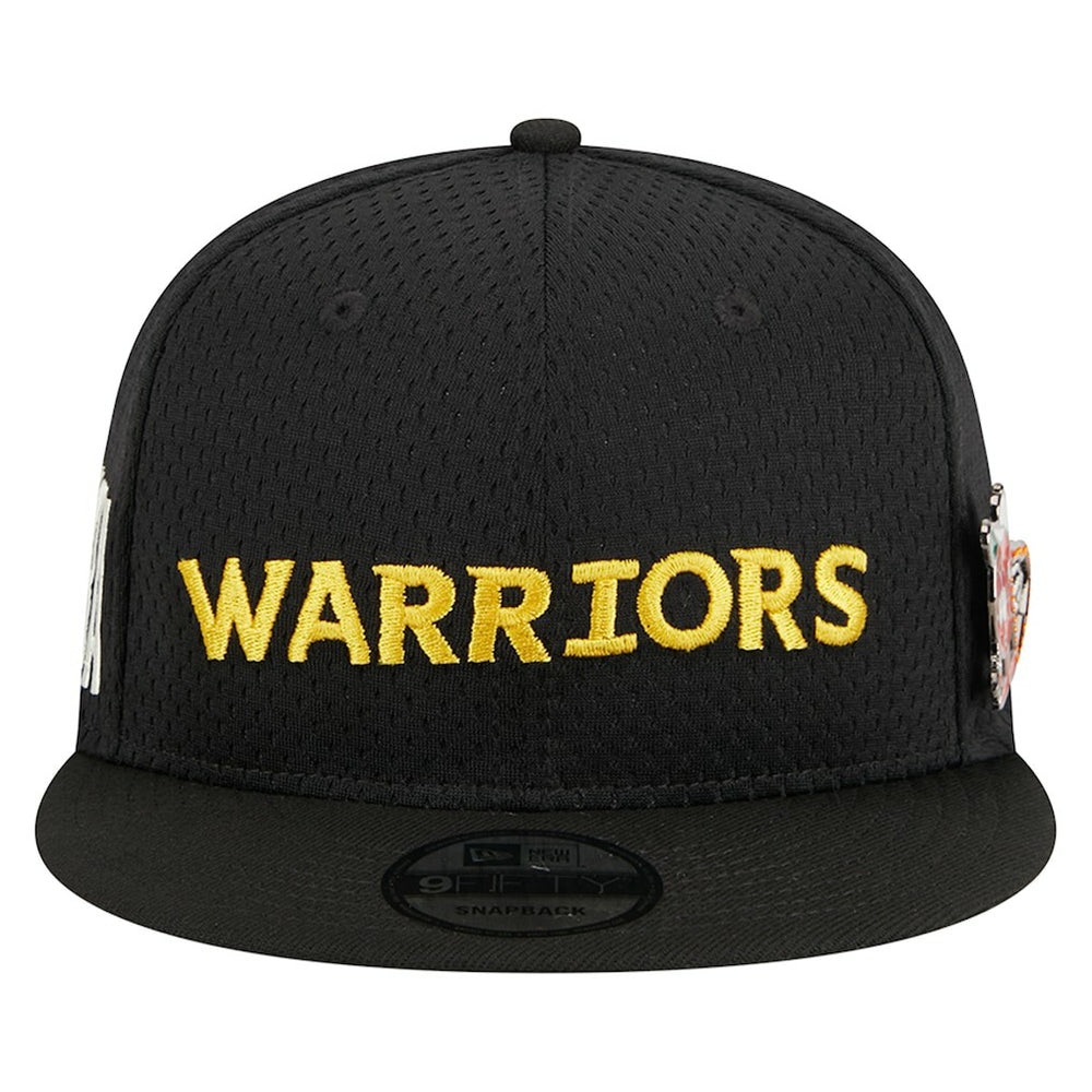 New Era Golden State Warriors Post-Up Pin Mesh 9FIFTY Snapback Hat Black