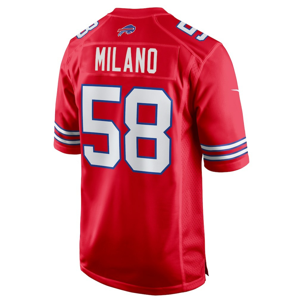 Matt Milano Buffalo Bills Alternate Game Jersey - Red - Nike