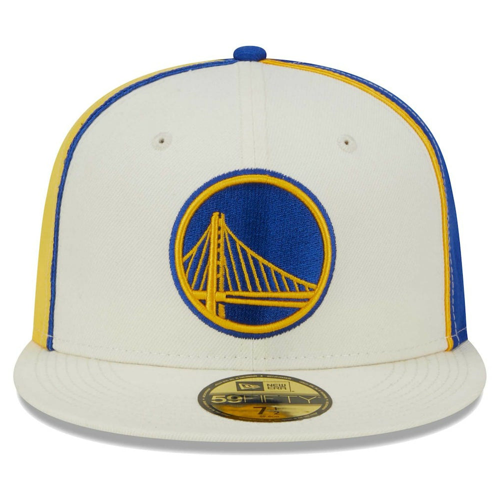 New Era Golden State Warriors Piped Pop Panel 59FIFTY Fitted Hat Cream