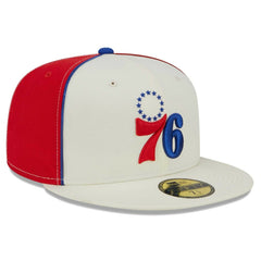 New Era Philadelphia 76ers Piped Pop Panel 59FIFTY Fitted Hat Cream