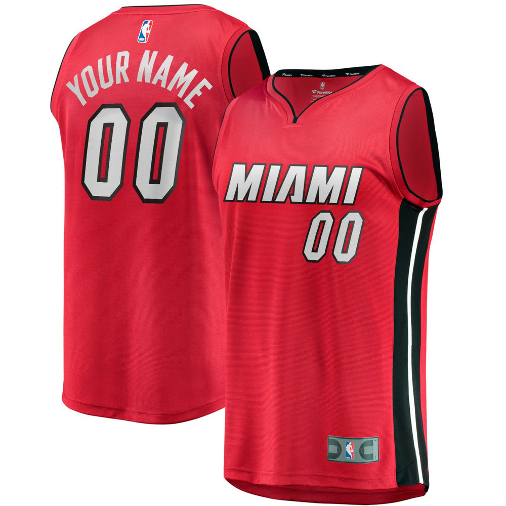 Fanatics Miami Heat Fast Break Custom Jersey Red Statement Edition