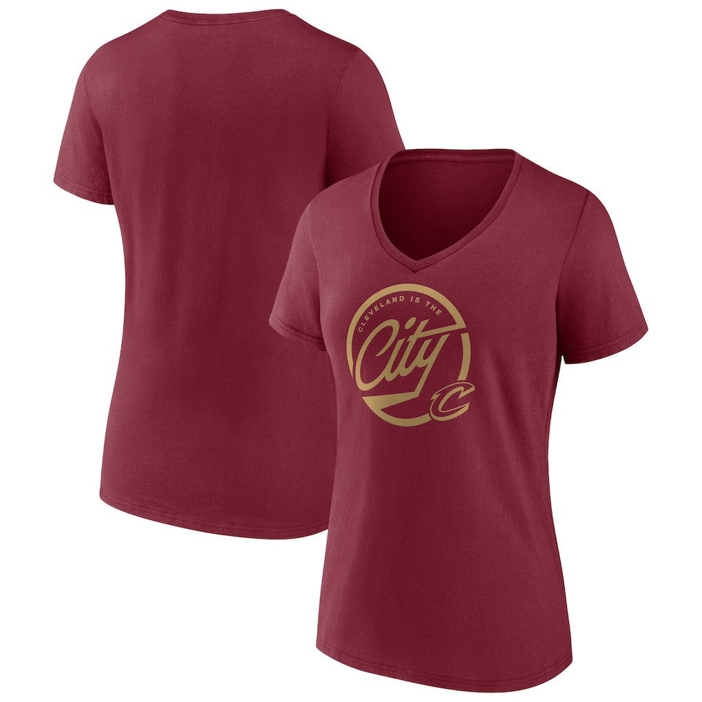 Cleveland Cavaliers Women's Team Pride V-Neck T-Shirt Wine
