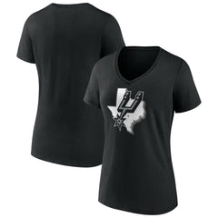 San Antonio Spurs Women's Team Pride V-Neck T-Shirt Black