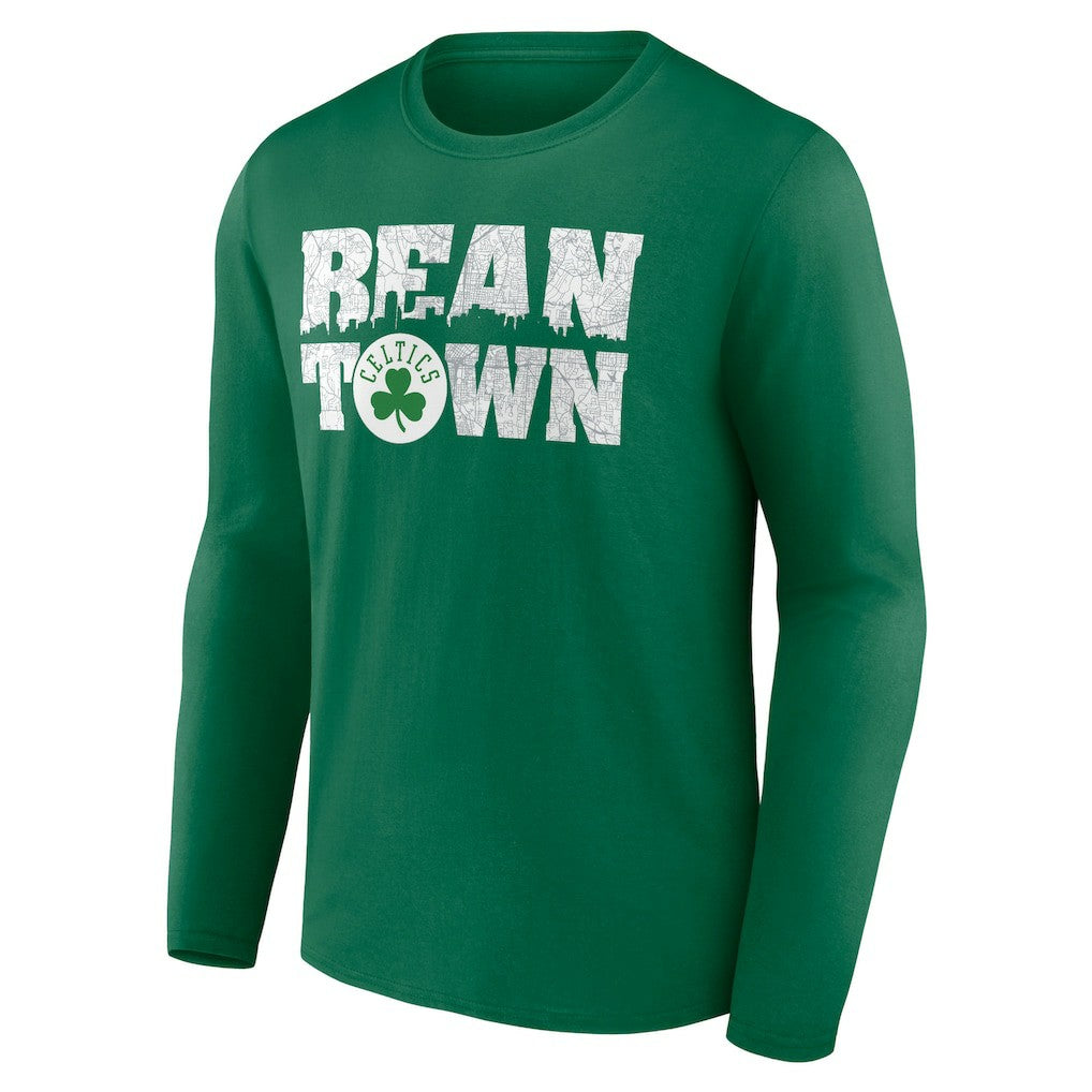 Boston Celtics Announcer Long Sleeve T-Shirt Kelly Green