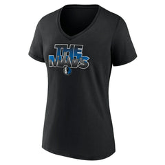 Dallas Mavericks Women's Announcer V-Neck T-Shirt Black