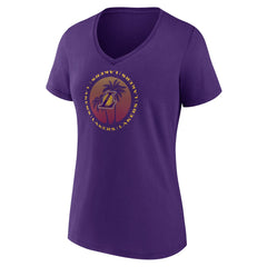 Los Angeles Lakers Women's Announcer V-Neck T-Shirt Purple