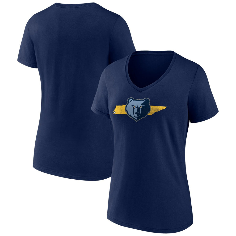 Memphis Grizzlies Women's Announcer V-Neck T-Shirt Navy