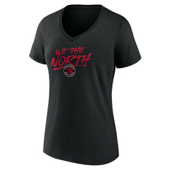 Toronto Raptors Women's Announcer V-Neck T-Shirt Black