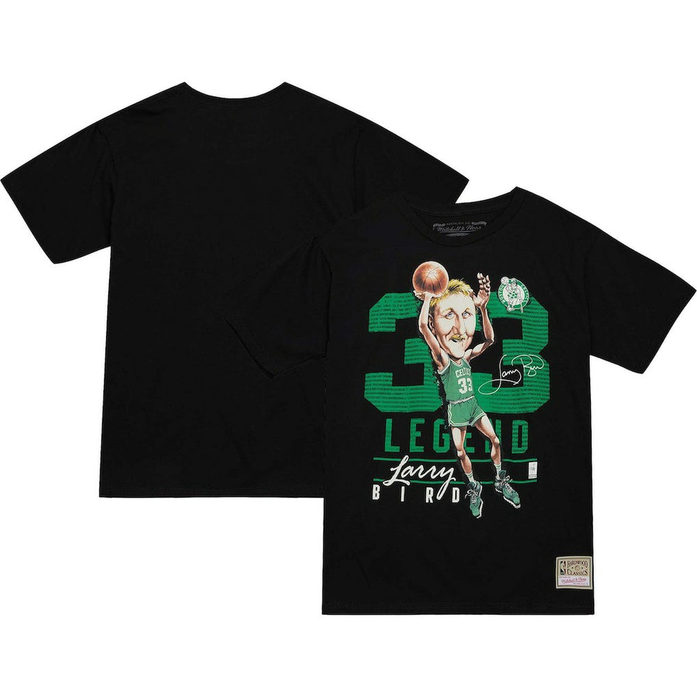 Mitchell & Ness Larry Bird Boston Celtics Hardwood Classics Caricature T-Shirt Black