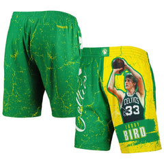 Mitchell & Ness Larry Bird Boston Celtics Hardwood Classics Player Burst Shorts Kelly Green