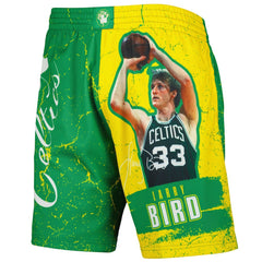Mitchell & Ness Larry Bird Boston Celtics Hardwood Classics Player Burst Shorts Kelly Green