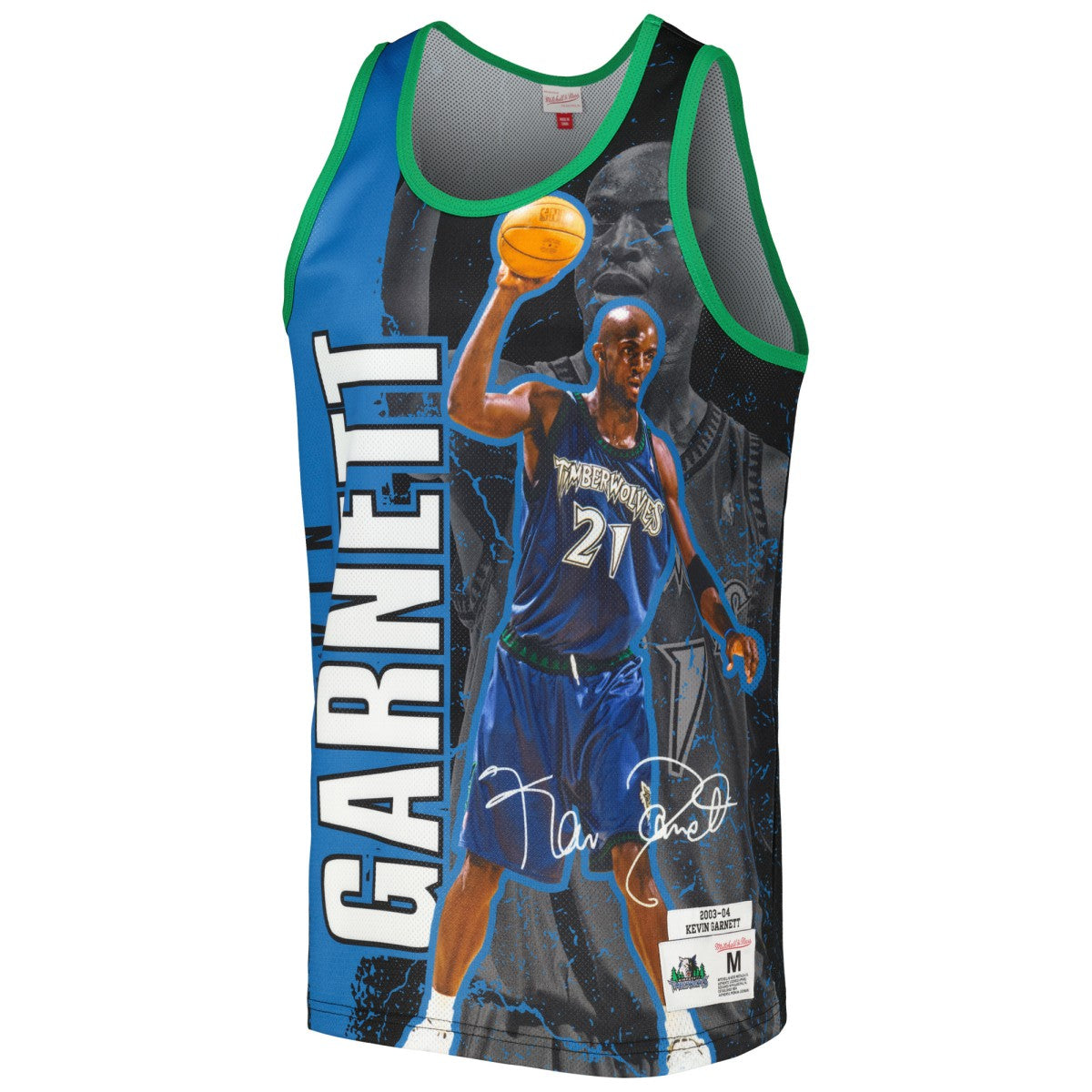 Mitchell & Ness Kevin Garnett Minnesota Timberwolves 2003-04 Hardwood Classics Player Burst Tank Top Black