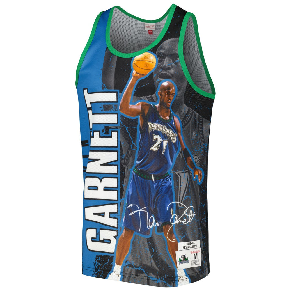 Mitchell & Ness Kevin Garnett Minnesota Timberwolves 2003-04 Hardwood Classics Player Burst Tank Top Black