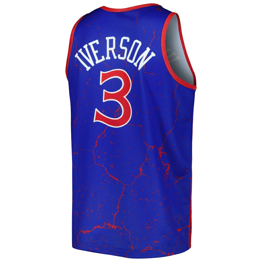 Mitchell & Ness Allen Iverson Philadelphia 76ers 1996-97 Hardwood Classics Player Burst Tank Top Royal