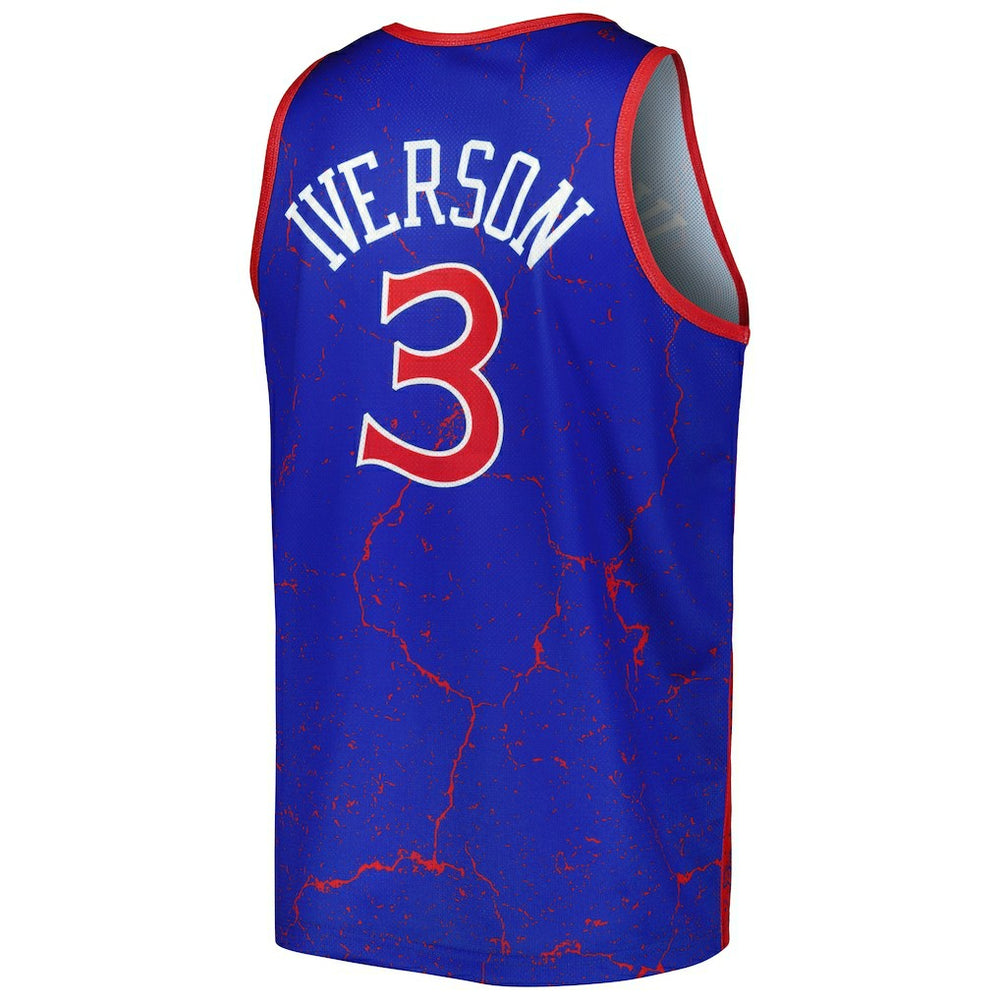 Mitchell & Ness Allen Iverson Philadelphia 76ers 1996-97 Hardwood Classics Player Burst Tank Top Royal