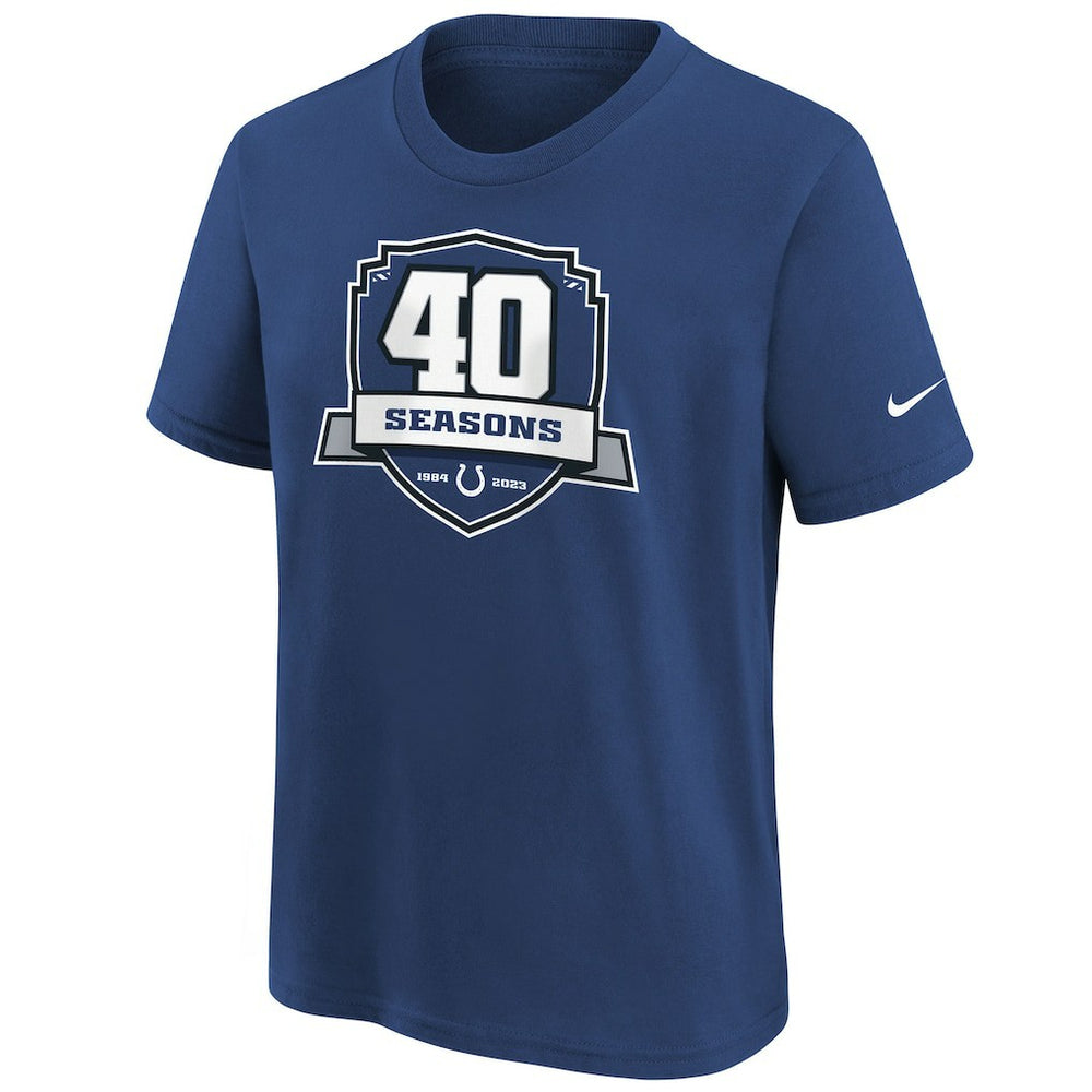 Indianapolis Colts Youth 40th Anniversary T-Shirt - Blue - Nike