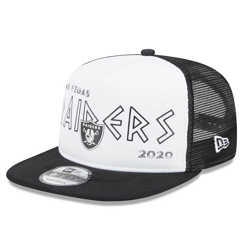 Las Vegas Raiders New Era Banger 9FIFTY Trucker Snapback Hat - White/Black - NFL