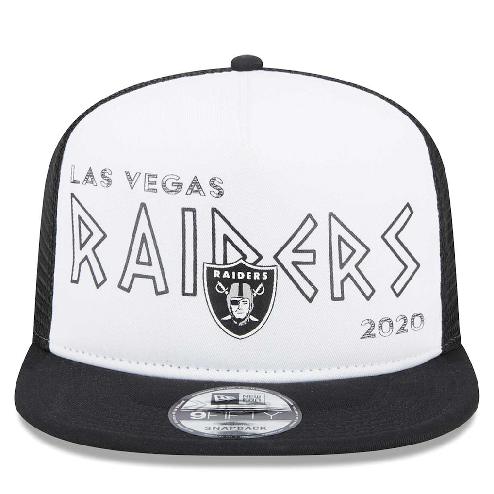 Las Vegas Raiders New Era Banger 9FIFTY Trucker Snapback Hat - White/Black - NFL