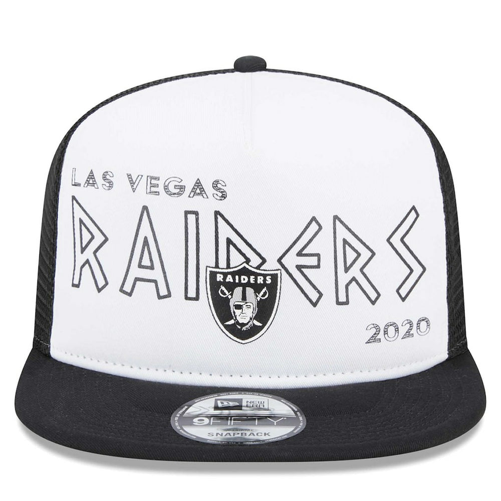 Las Vegas Raiders New Era Banger 9FIFTY Trucker Snapback Hat - White/Black - NFL