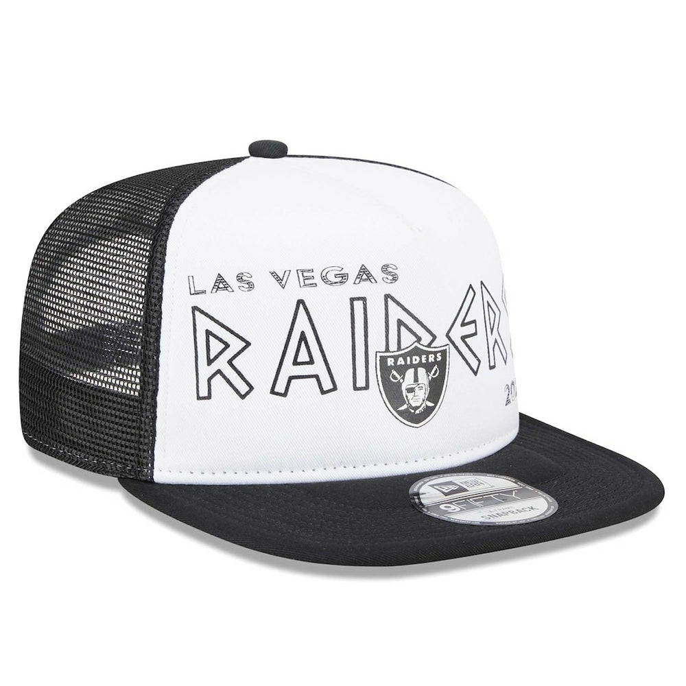Las Vegas Raiders New Era Banger 9FIFTY Trucker Snapback Hat - White/Black - NFL