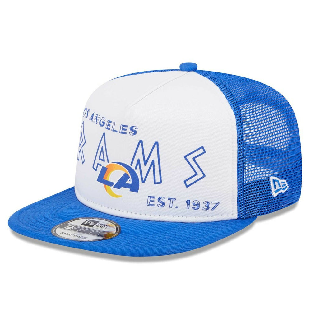Los Angeles Rams New Era Banger 9FIFTY Trucker Snapback Hat - White/Royal - NFL