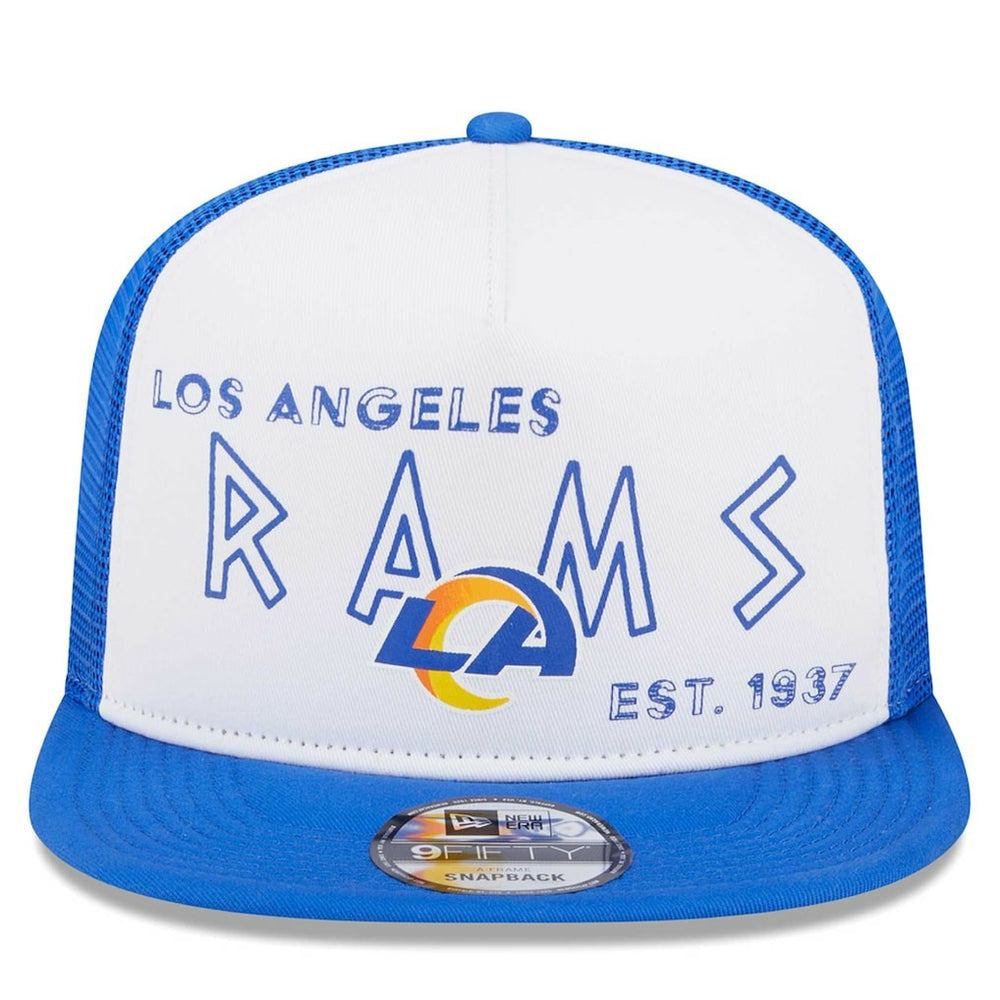 Los Angeles Rams New Era Banger 9FIFTY Trucker Snapback Hat - White/Royal - NFL
