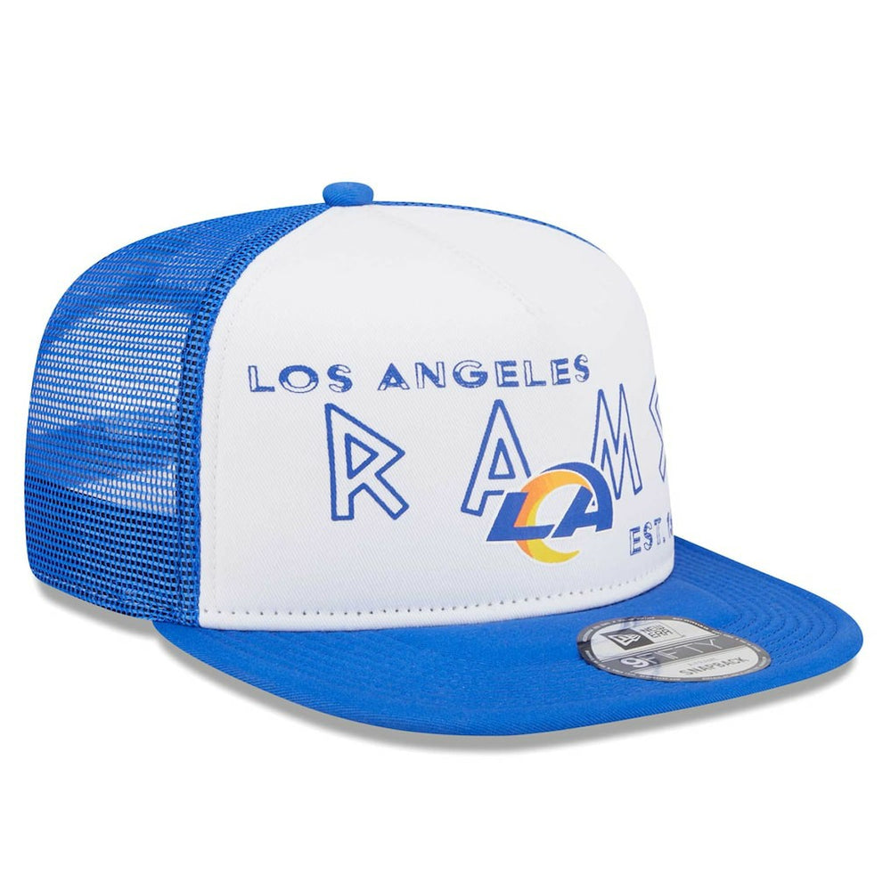 Los Angeles Rams New Era Banger 9FIFTY Trucker Snapback Hat - White/Royal - NFL
