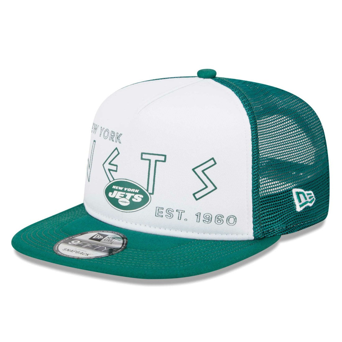 New York Jets New Era Banger 9FIFTY Trucker Snapback Hat - White/Green - NFL