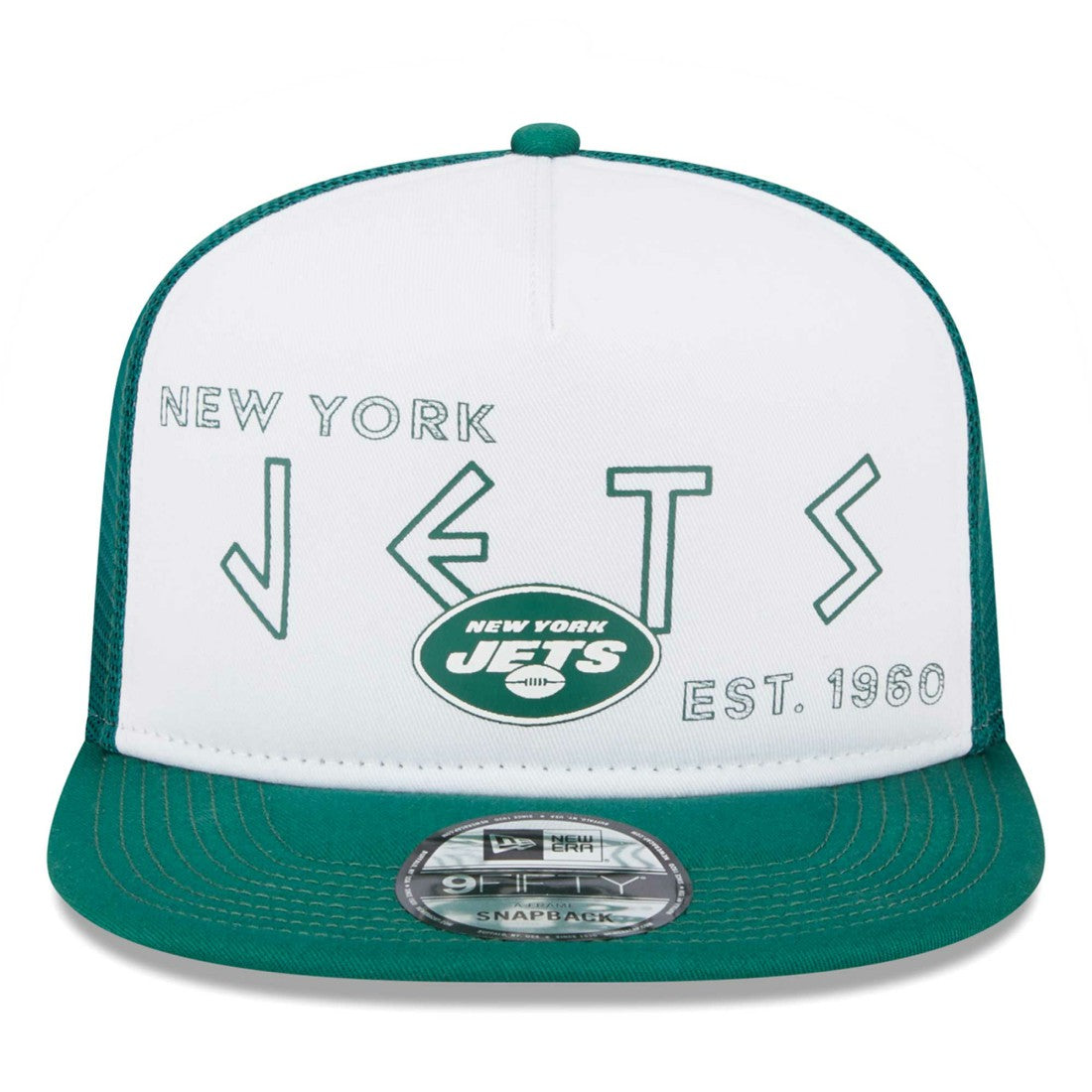 New York Jets New Era Banger 9FIFTY Trucker Snapback Hat - White/Green - NFL